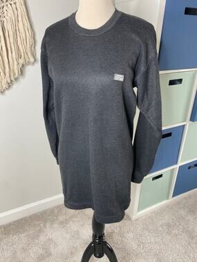 Men's Lux Cott's Wool Crew Neck Dark Gray Base Layer Sweatshirt Large 90 cm